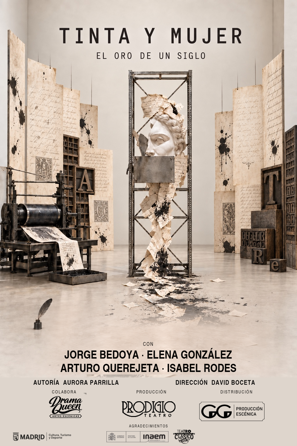 Cartel de Tinta y Mujer, el oro de un siglo, de Prodigio Teatro
